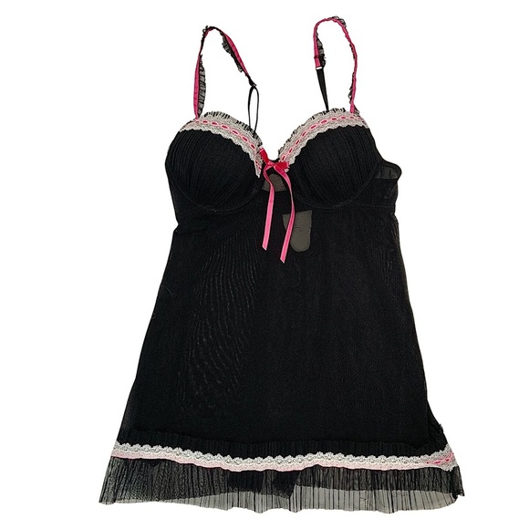 Rampage Y2k Intimates Bustier Pink Bow Slip Dress Women’s Small - Picture 1 of 10